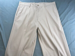 Ashworth Flat Front Lightweight Casual Golf Pants. Beige, Men's 34X32. EUC!!